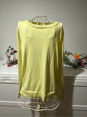 Premise Light Yellow Scoop Neck Sweater